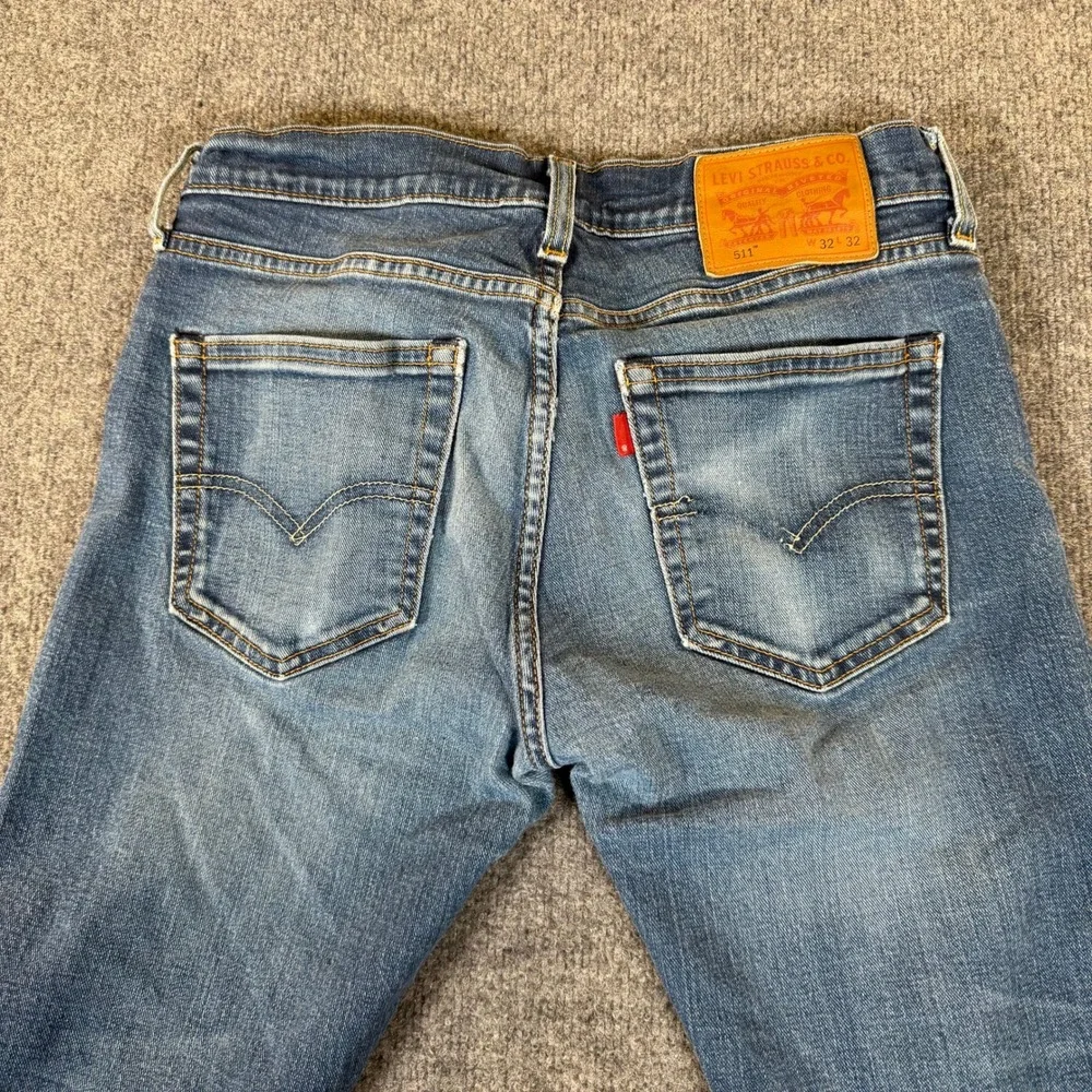 Levis 511 Slim Fit Selvedge Denim Jeans Blue Distressed 32x32 21948-0030 #3366